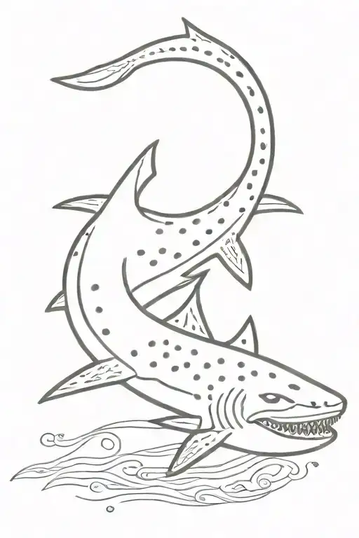 A Tattoo Of A Whale Shark With Intricate Patterns Inspired By Tribal Art