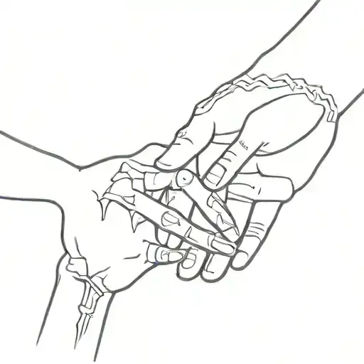 Guy And Girl Skeleton Hand Holding