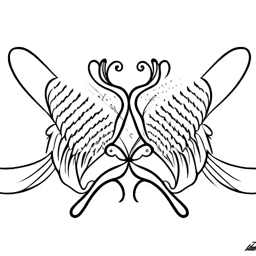 Half Angel Wing And Half Butterfly Wing