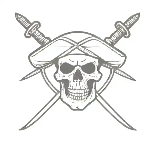 Pirate Skull With Crossing Swords Simple No Hat Centered