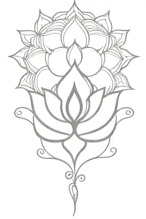 Om Symbol And Daysi Flower Blooming Lotus Flower
