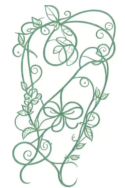 Trinity And Shamrock Intertwined Vines Going Vertical