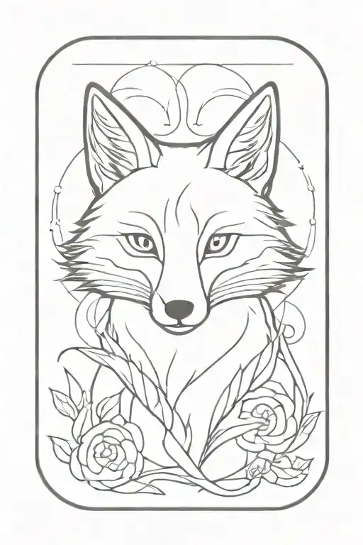 Ractangle Omamori Talisma Fox Head Inside