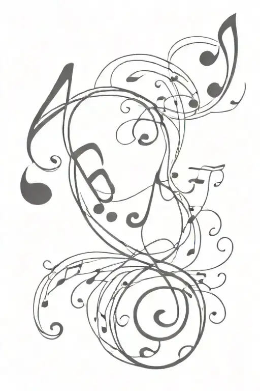 Flowing Music Notes Swirling