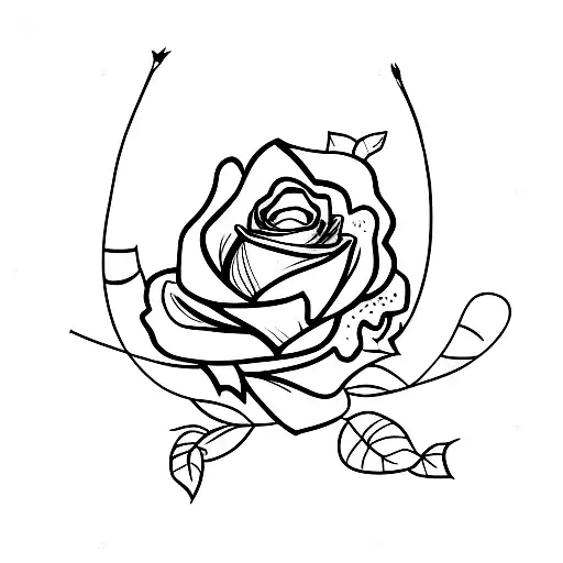 Rose With Stem Ending In An Arrow Head