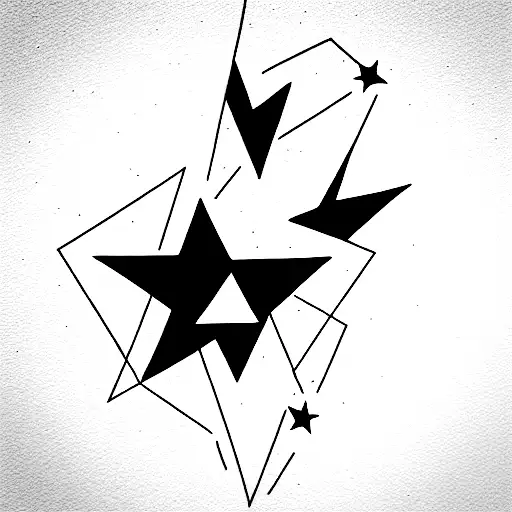 Black North Star With White Light