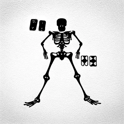 Skeleton With Deck Of Cards And Beer