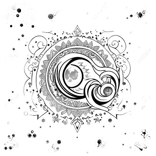 Verticle Tattoo With Moon And Crystals