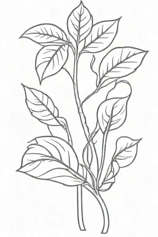 Garden Spade With A Plant Intertwined