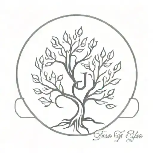 Minimalist Tree Of Life Including The Letters J C And A