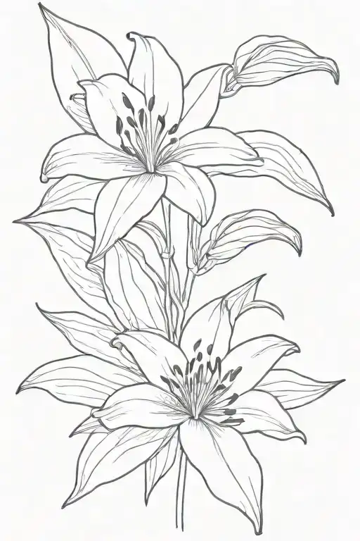 One Lily Flower Two Leaves