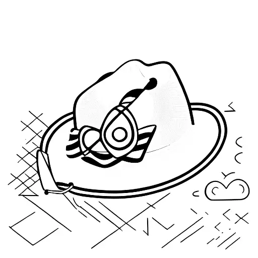 A Old Hat With A Cane And A Pair Of Sunglasses In One Line