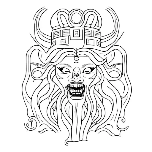 Diosa Medusa Soplando Un Diente De Leon