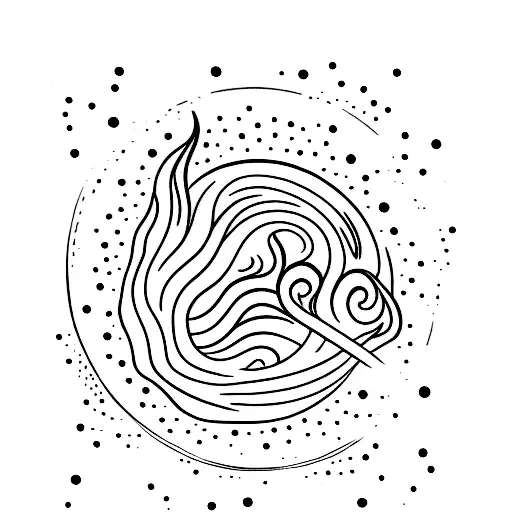 Fire And Water Around Forearm