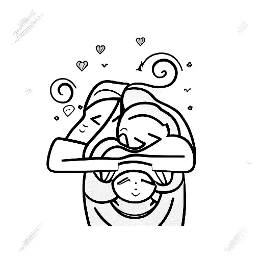 Mother Father Daughter Hugging