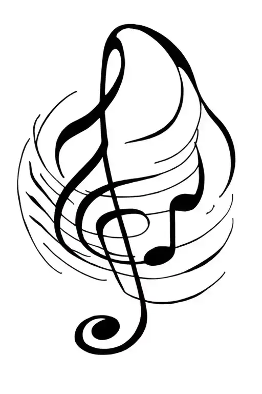 Minimalist Music In A Tattoo Design