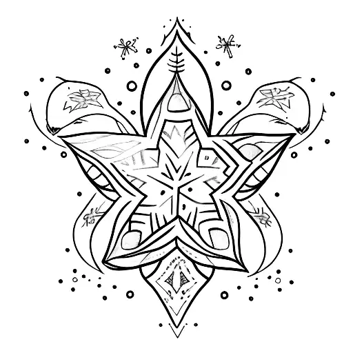 Sparkle Star Tattoo Fine Line