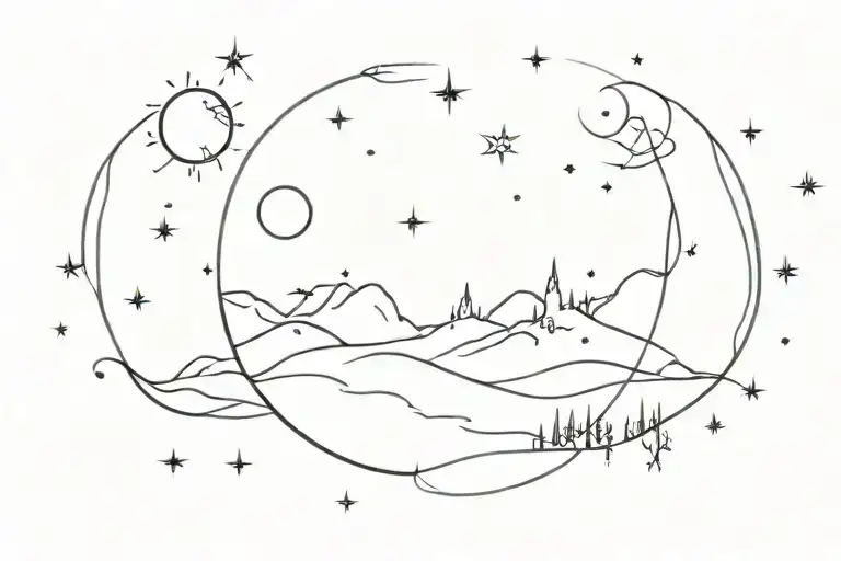 Moon And Snowflacke And World