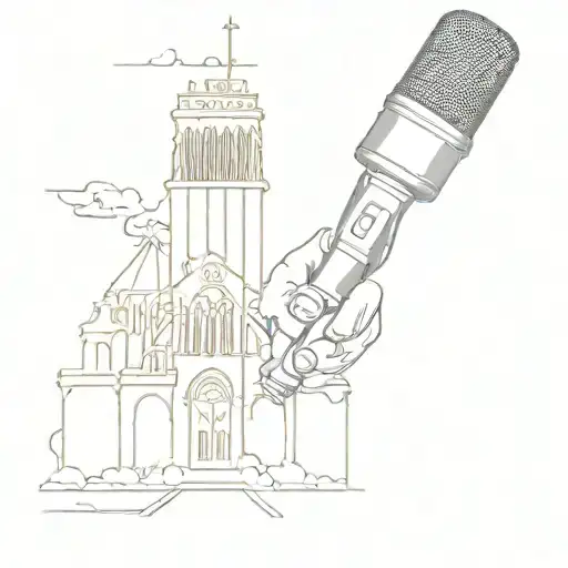 Notre Dame De Paris And A 1950S Microphone And Frank Sinatra's Siganture As One Symbol