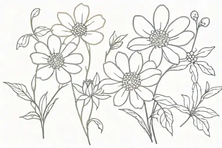 Daisy Honeysuckle Cosmos Flower Bouquet