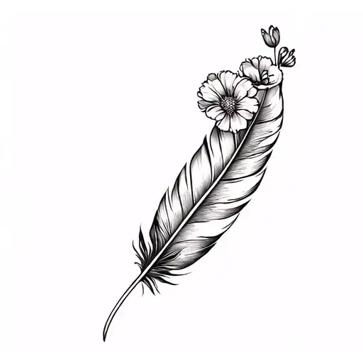 Feather And Carnations