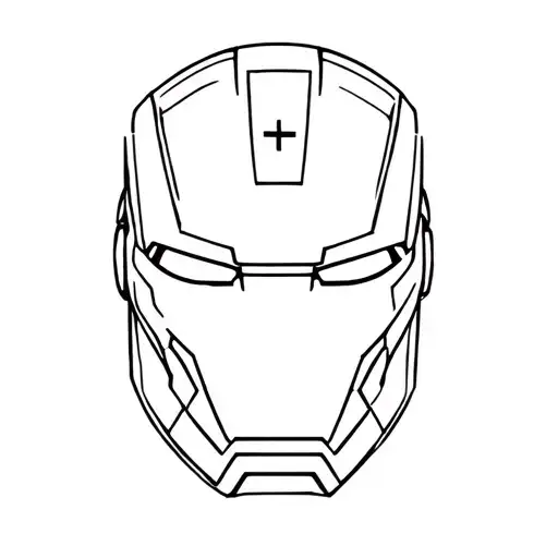 Ironman Helmet Facing To The Left And Have Of A Christian Cross On The Right Of The Helmet