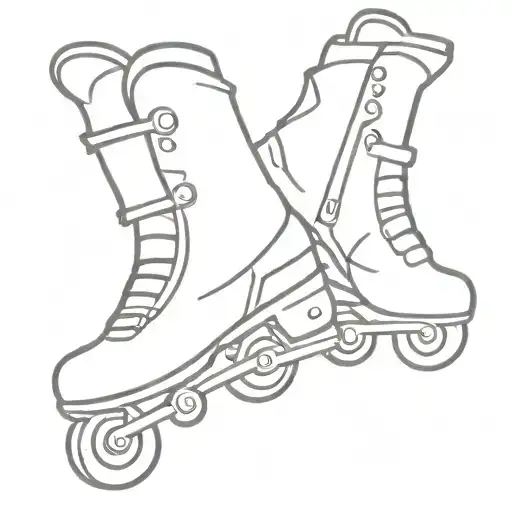 An Abstract Minimalist Representation Of Inline Skates