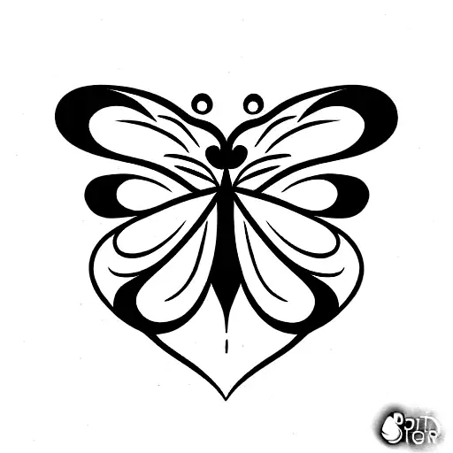 Heart Knifed Small Butterfly Pain Tears