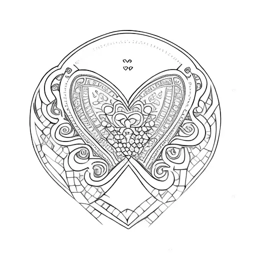 Incorporate A Detailed Heart Design With Intricate Patterns Symbolizing Eternal Love