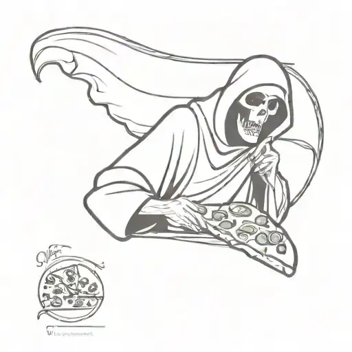 Grim Reaper Eating Pizza