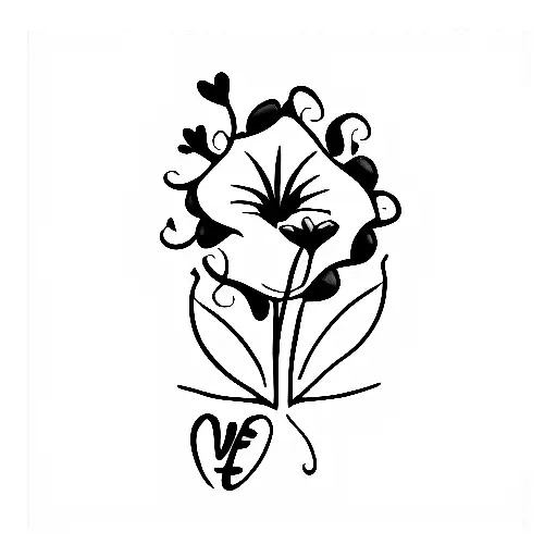 The Word Love With Flowers And Water