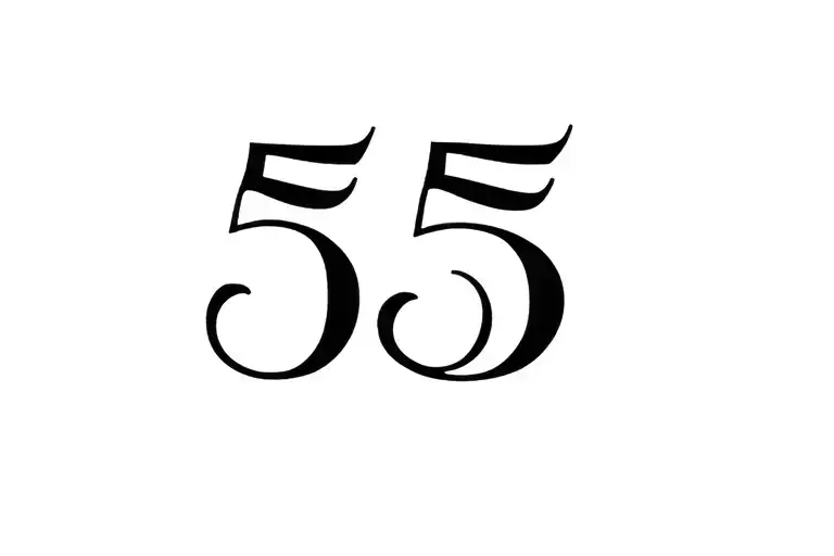 555 In Western Font Tattoo Design