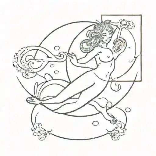 Aquarius Zodiac Sign And Travel Tattoo Design Inspired