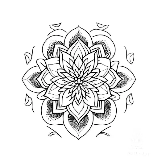 Hawaiian Flowers And Mandala Half Sleeve