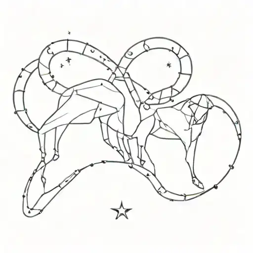 Aries Constellation Intertwined With The Mercedes Benz Logo