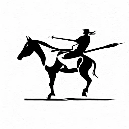 Man Shooting Arrows On A Horse