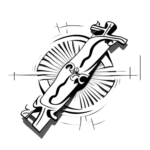 Christian Wooden Cross With Mountains And Ocean