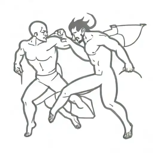 Broken Man Fighting Demons