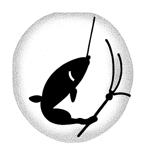 Tattoo Of Guy Fishing