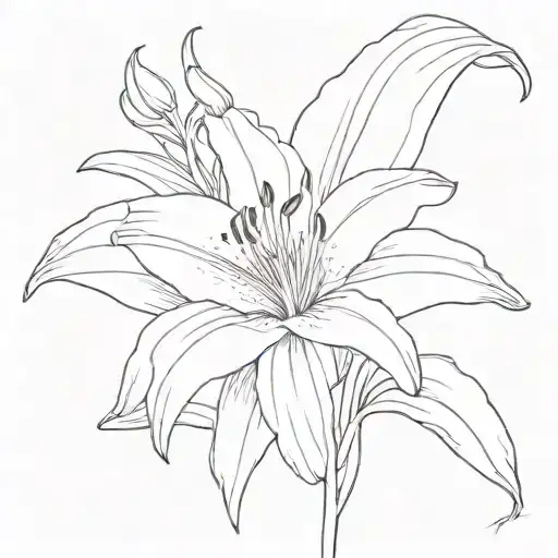 Single Lily Flower Simple