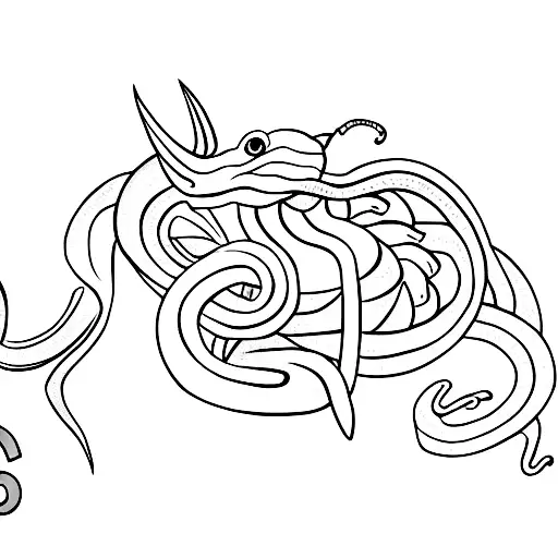 Snake With Scorpion Minimalist With Norse Runes