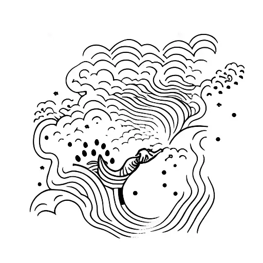 Dog And Wave Very Small