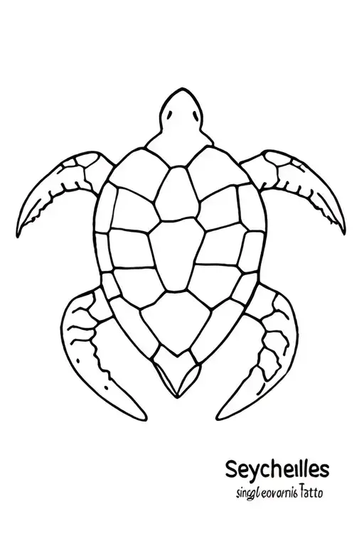 Seychelles Turtle Shape Outline
