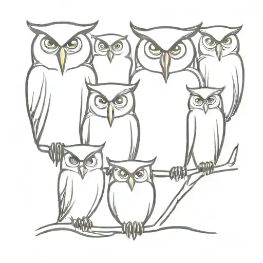 Owl Family Of 7