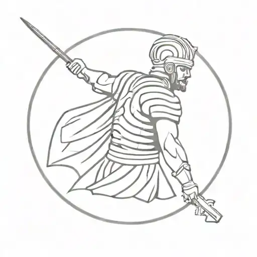 Roman Soldier In Circle Made