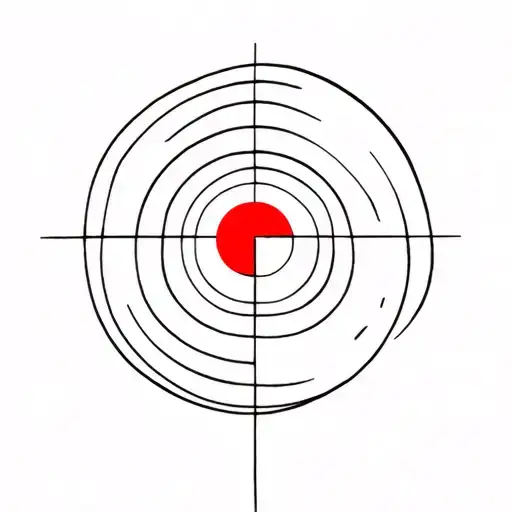 Abstract Lines With Red Circle