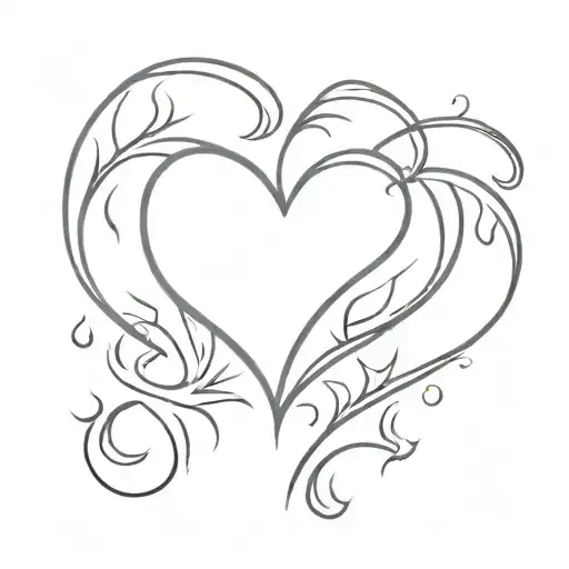 Heart With Fire Flames