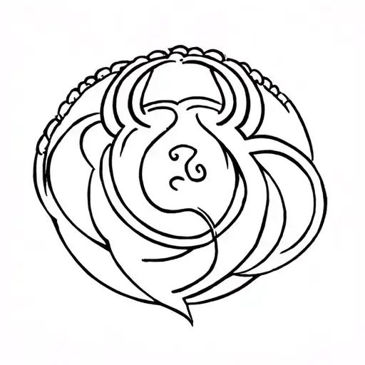 Himalayan Yak Outline With Buddhist Unbreakable Knot