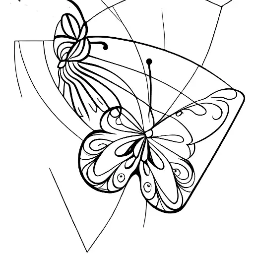 Half Butterfly That Looks Like A 13 Fine Line