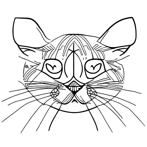 The Cat's Muzzle In Minimalism Is A Single Line